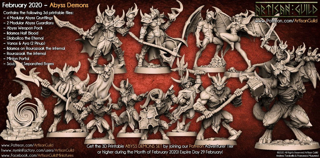 3D Printed Artisan Guild Aya - Lust Demon Abyss Demons Set 28mm 32mm
