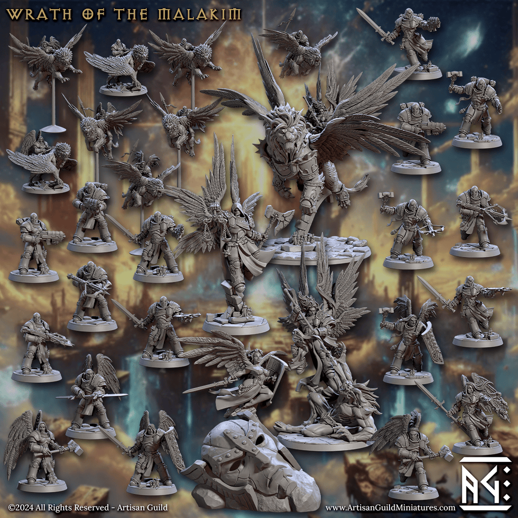3D Printed Artisan Guild Azarel - Protector of the Aetherium Wrath of the Malakim Set 28mm 32mm