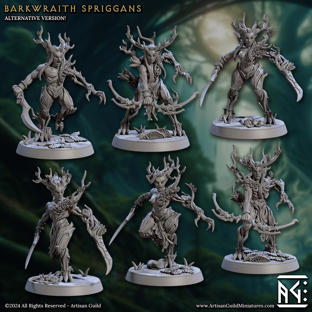 3D Printed Artisan Guild Barkwraith Spriggans Barkwraith Spriggans Set 28mm 32mm