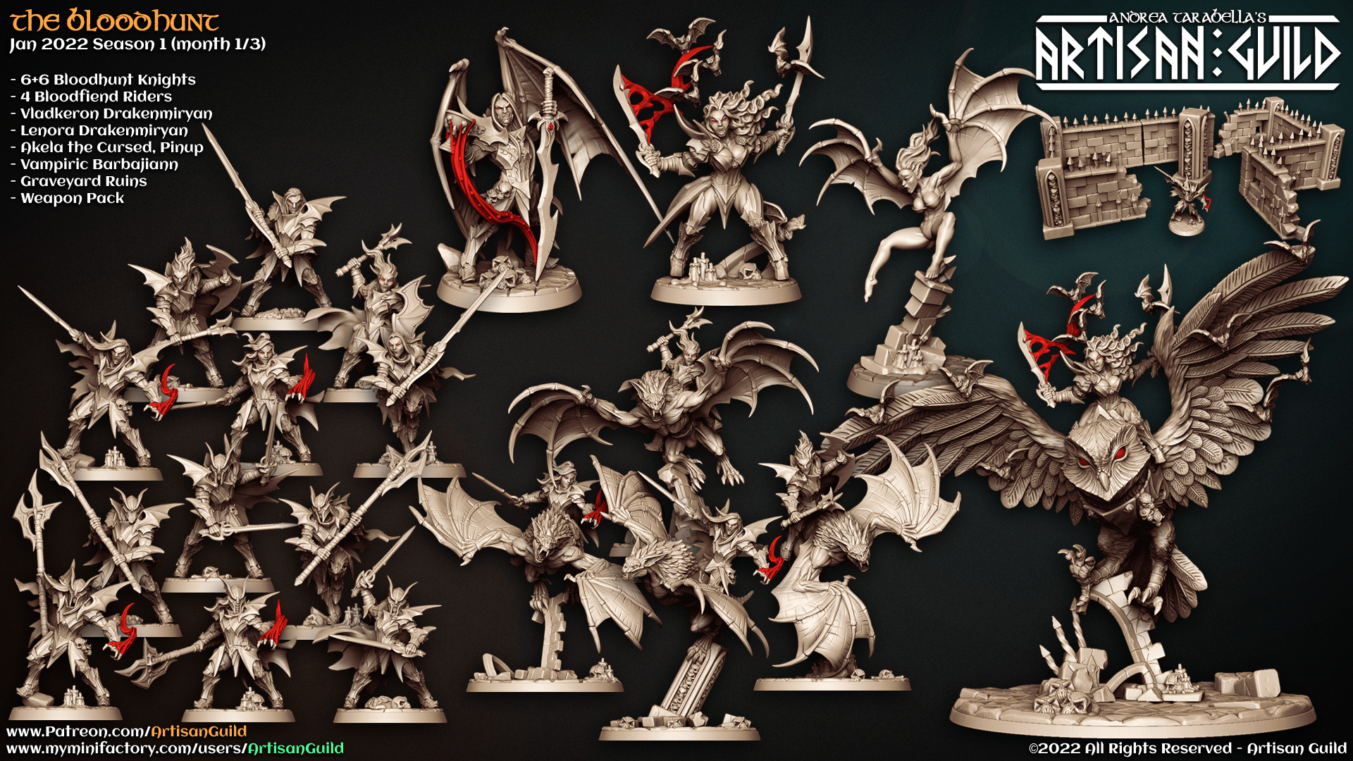 3D Printed Artisan Guild Modular Bloodhunt Knights The Bloodhunt 28mm 32mm