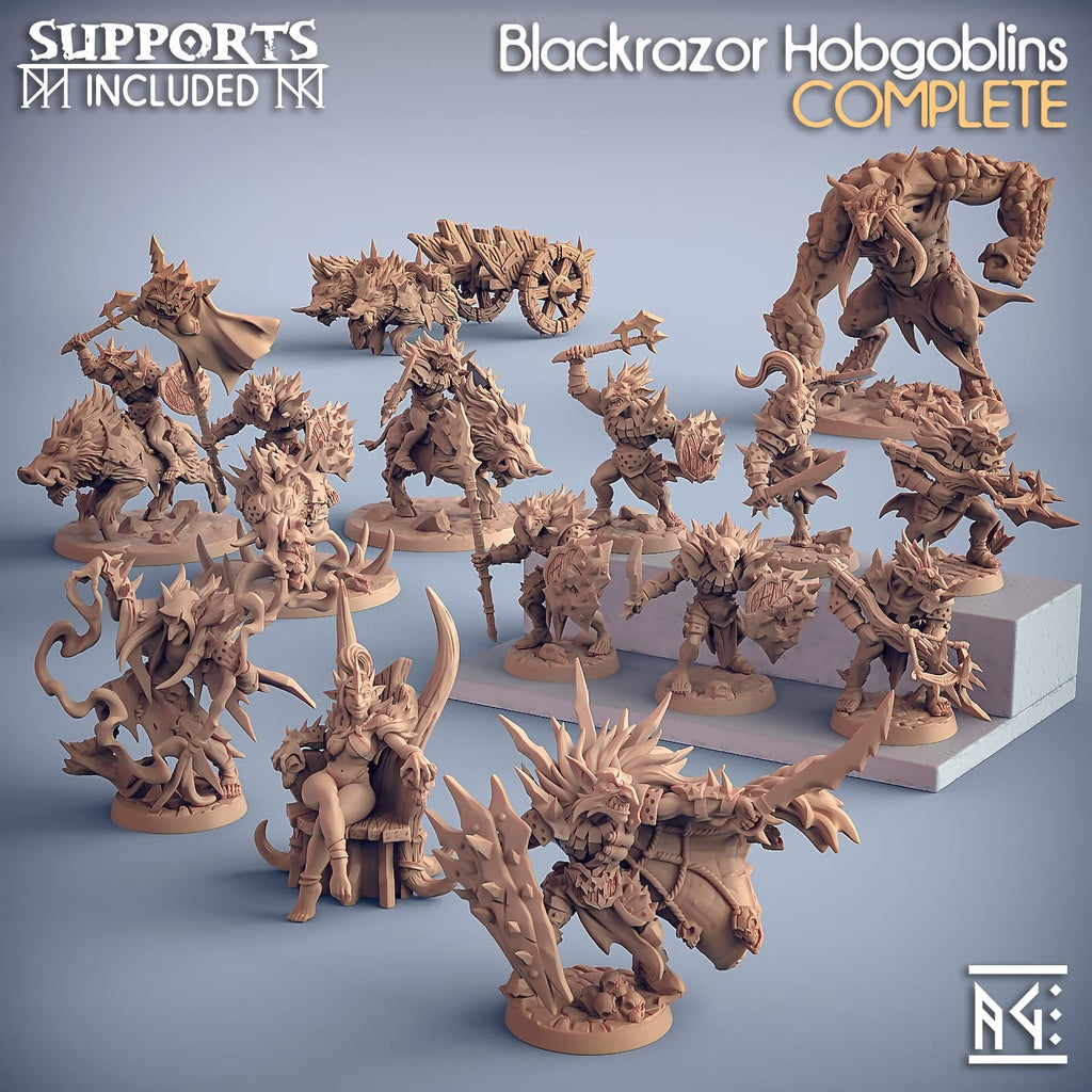 3D Printed Artisan Guild Bogtraz Murkytongue Blackrazor Hobgoblins 28mm 32mm