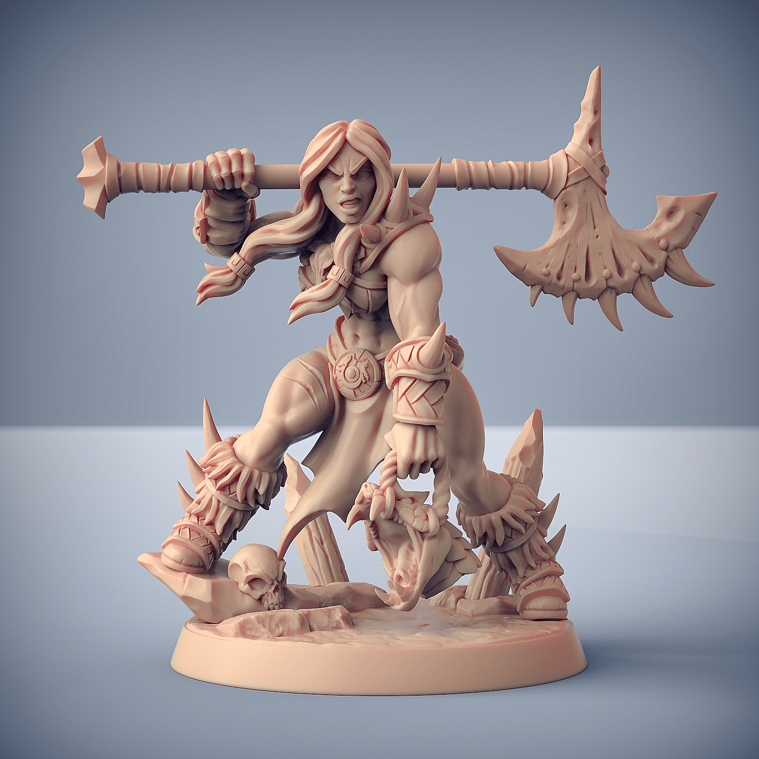3D Printed Artisan Guild Brunilde Snakeslayer Dragonpeak Barbarians 28mm 32mm