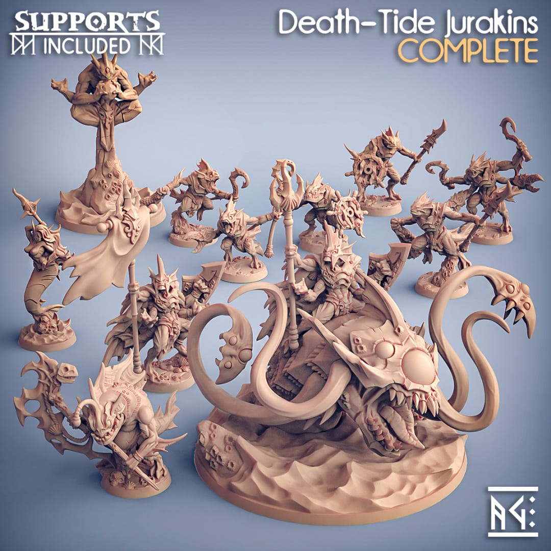 3D Printed Artisan Guild Kurkalla the Tide Tyrant Death-Tide Jurakin 28mm 32mm