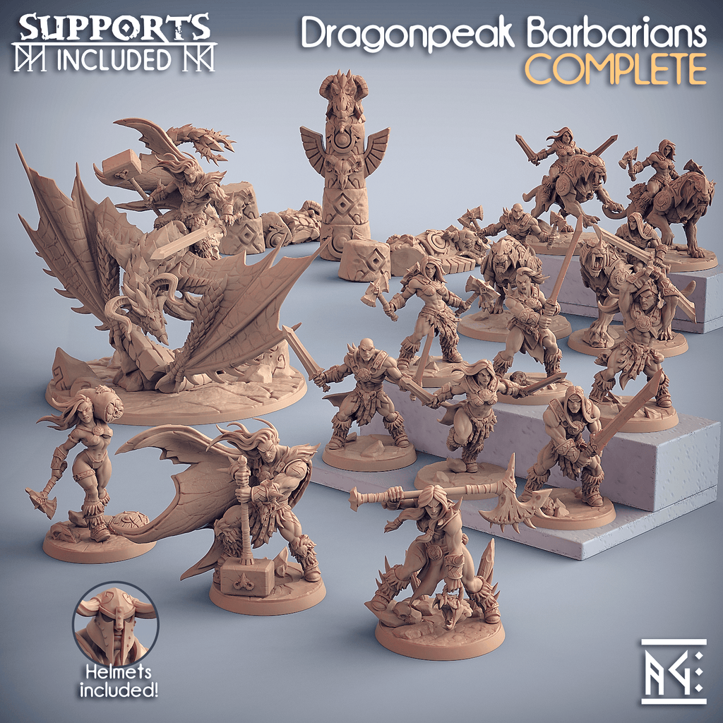 3D Printed Artisan Guild Dragonpeak Totems Dragonpeak Barbarians 28mm 32mm