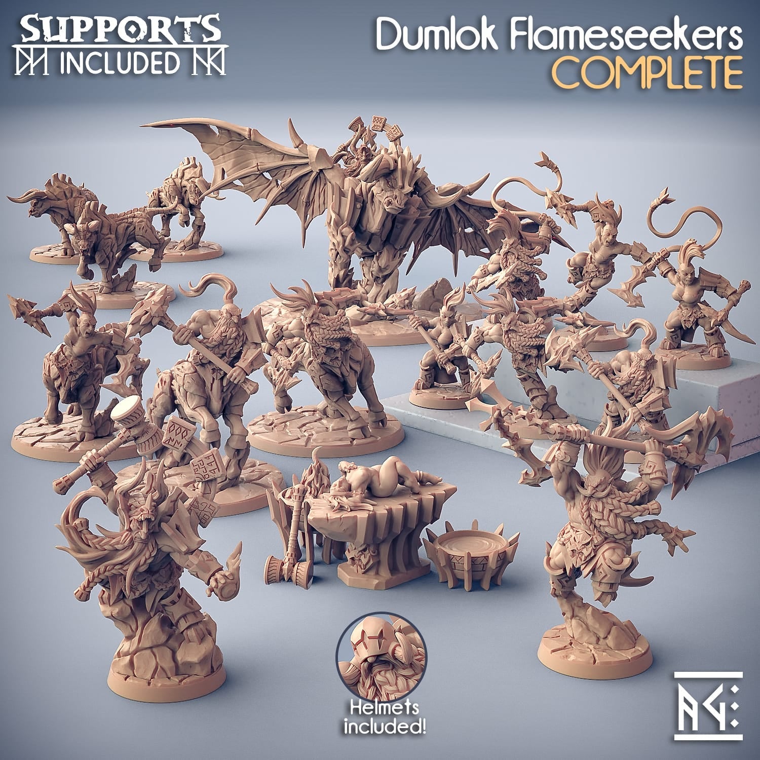 3D Printed Artisan Guild Dumlok Flameseekers Weapons Dumlok Flameseekers 28mm 32mm