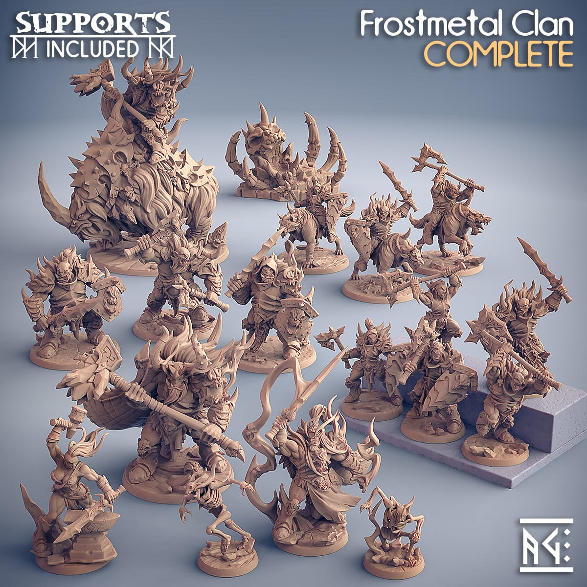 3D Printed Artisan Guild Standalone Frostmetal Clan (Unsupported) Frostmetal Clan 28mm 32mm
