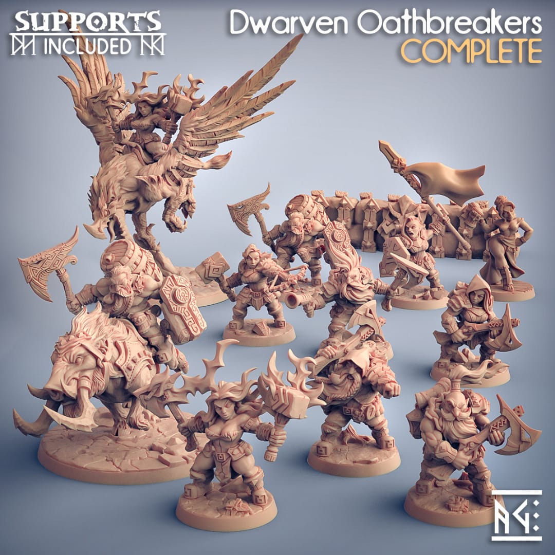 3D Printed Artisan Guild Gino Brewmaster Dwarven Oathbreakers 28mm 32mm