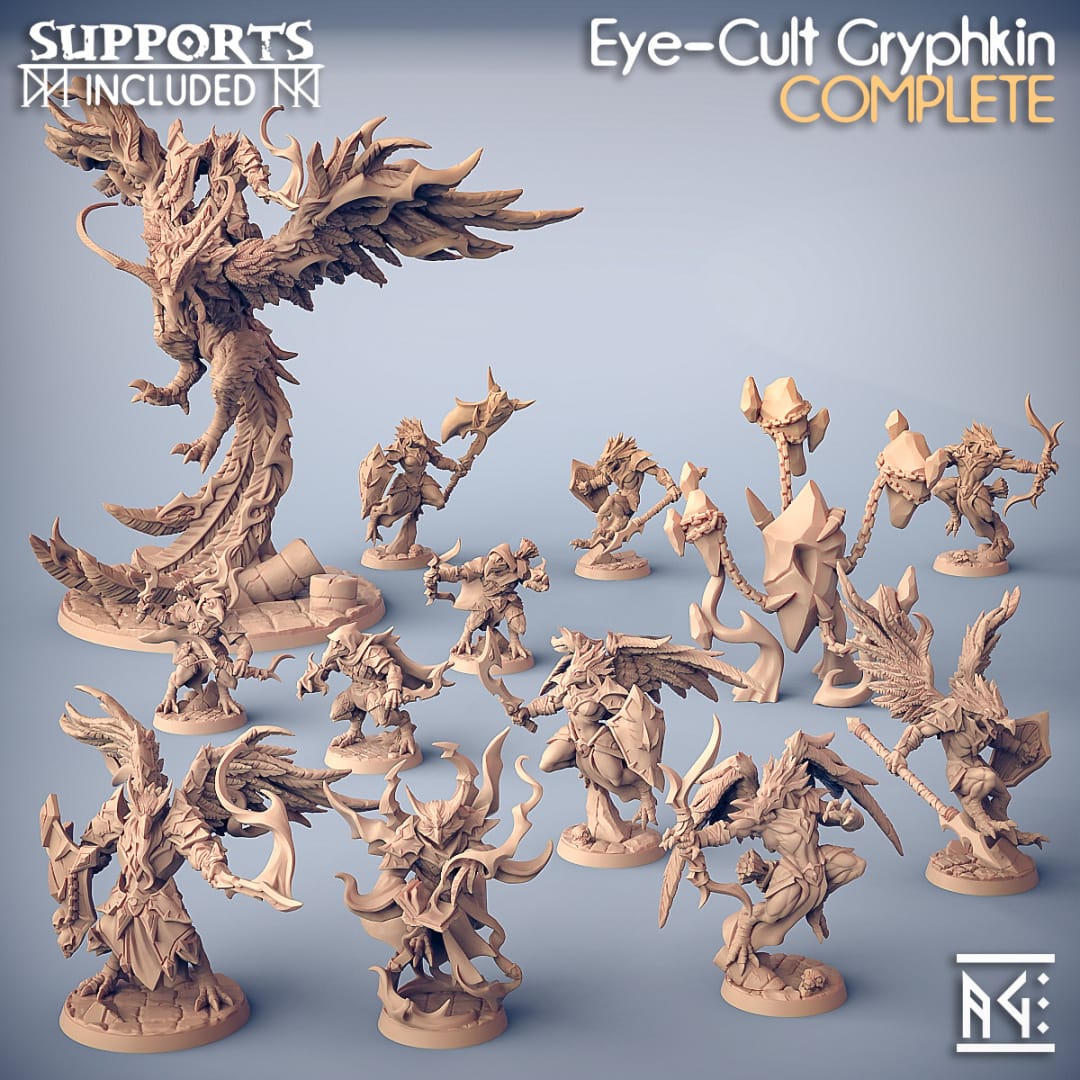 3D Printed Artisan Guild High Griphkins Set Eye Cult Gryphkin 28mm 32mm