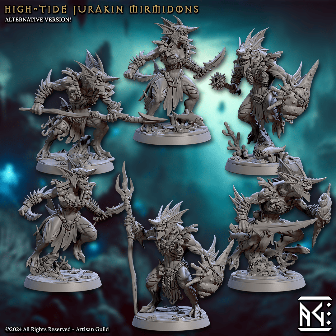 3D Printed Artisan Guild High Tide Jurakin Mirmidons Mirmidons of the Death Tide 28mm 32mm