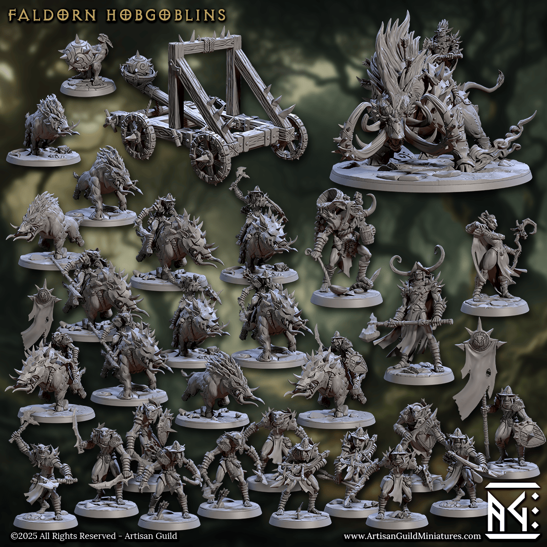 3D Printed Artisan Guild Hobgrog the Brewmaster Faldorn Hobgoblin Set 28mm 32mm