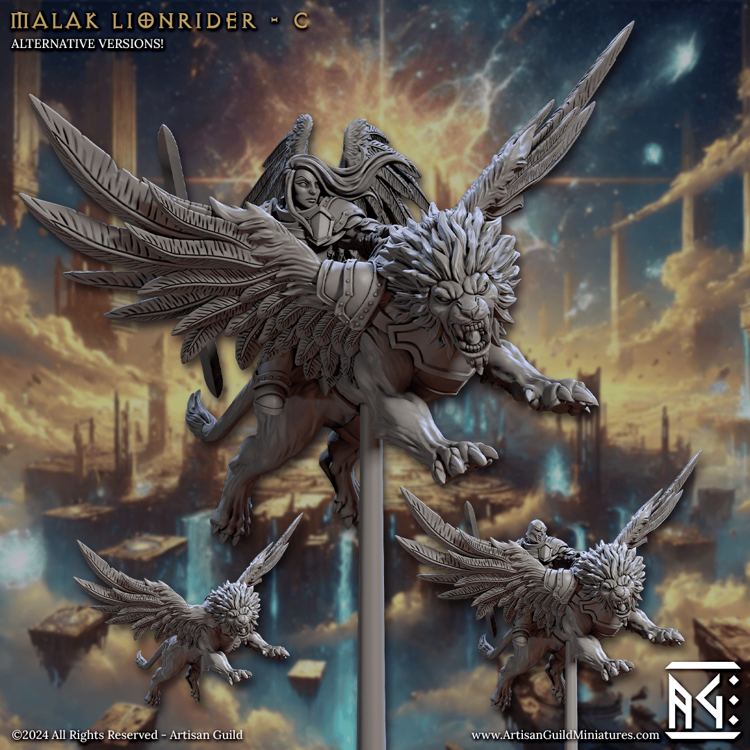 3D Printed Artisan Guild Malakim Lionriders Wrath of the Malakim Set 28mm 32mm