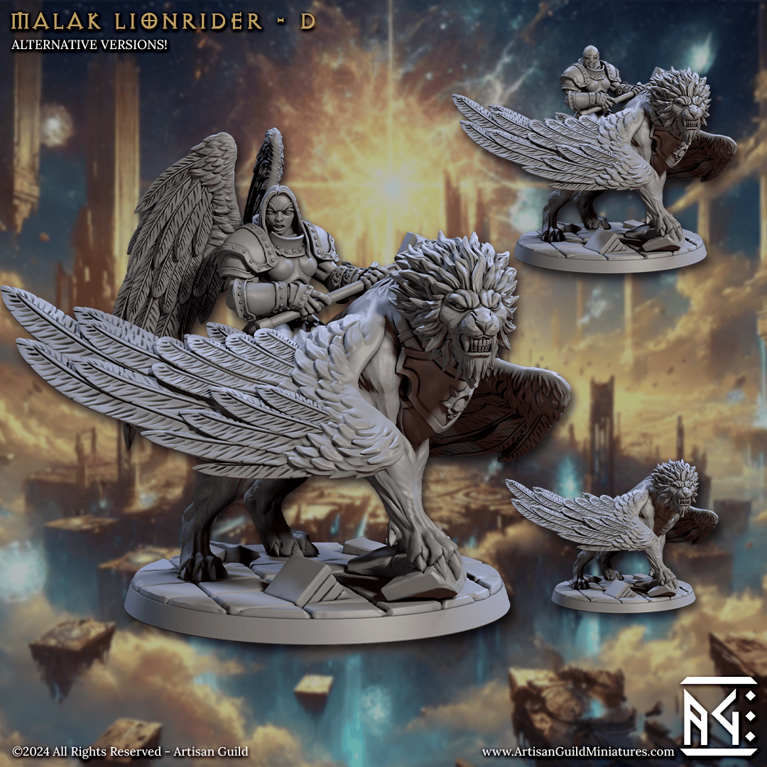 3D Printed Artisan Guild Malakim Lionriders Wrath of the Malakim Set 28mm 32mm
