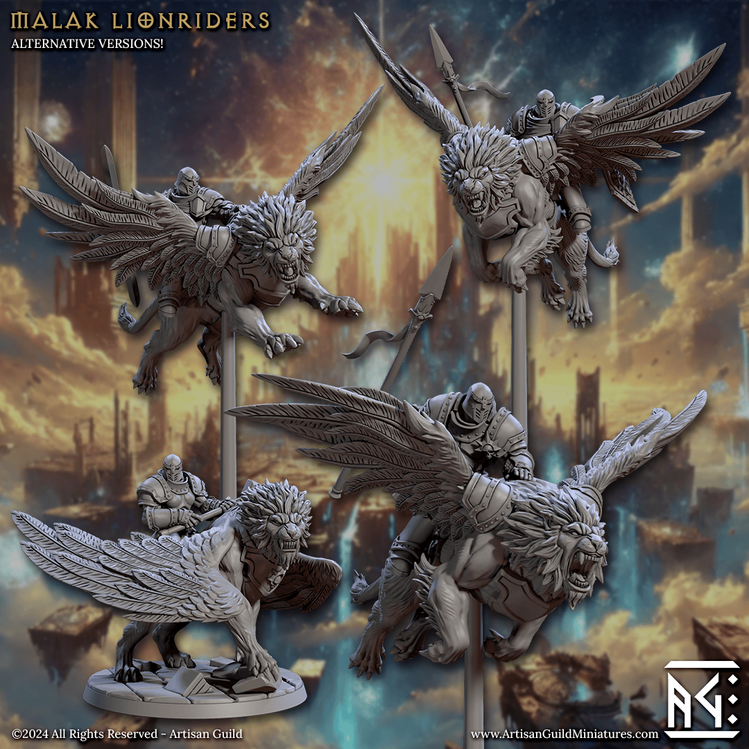 3D Printed Artisan Guild Malakim Lionriders Wrath of the Malakim Set 28mm 32mm