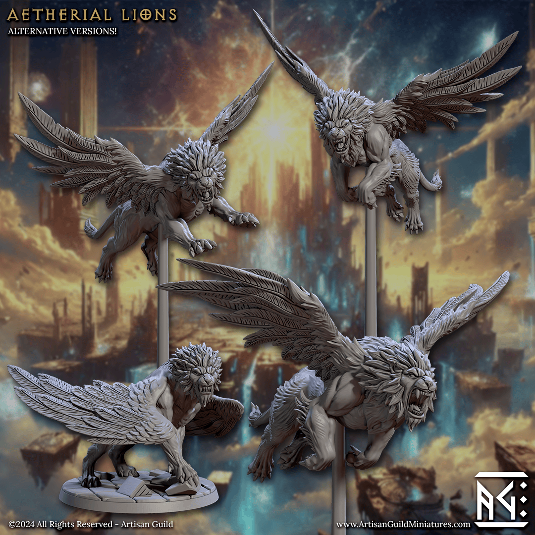 3D Printed Artisan Guild Malakim Lionriders Wrath of the Malakim Set 28mm 32mm