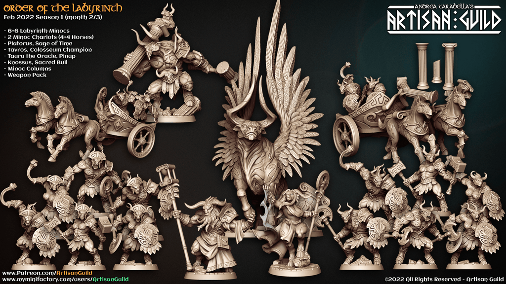 3D Printed Artisan Guild Minoc Columns Order of the Labyrinth 28mm 32mm