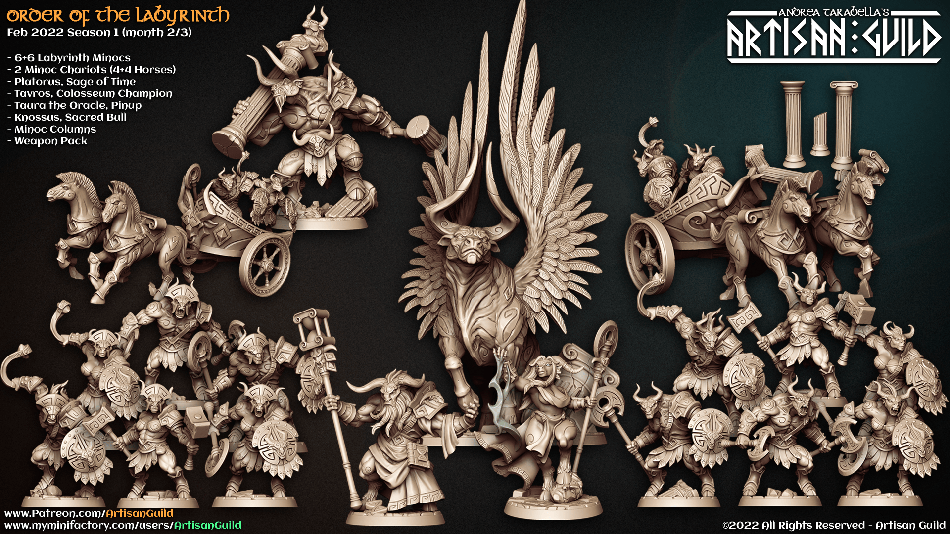 3D Printed Artisan Guild Minoc Columns Order of the Labyrinth 28mm 32mm