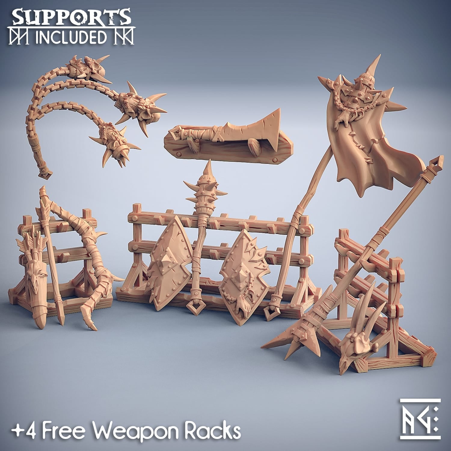 3D Printed Artisan Guild Standalone Hands and Weapons Bonegnasher Gnolls 28mm 32mm