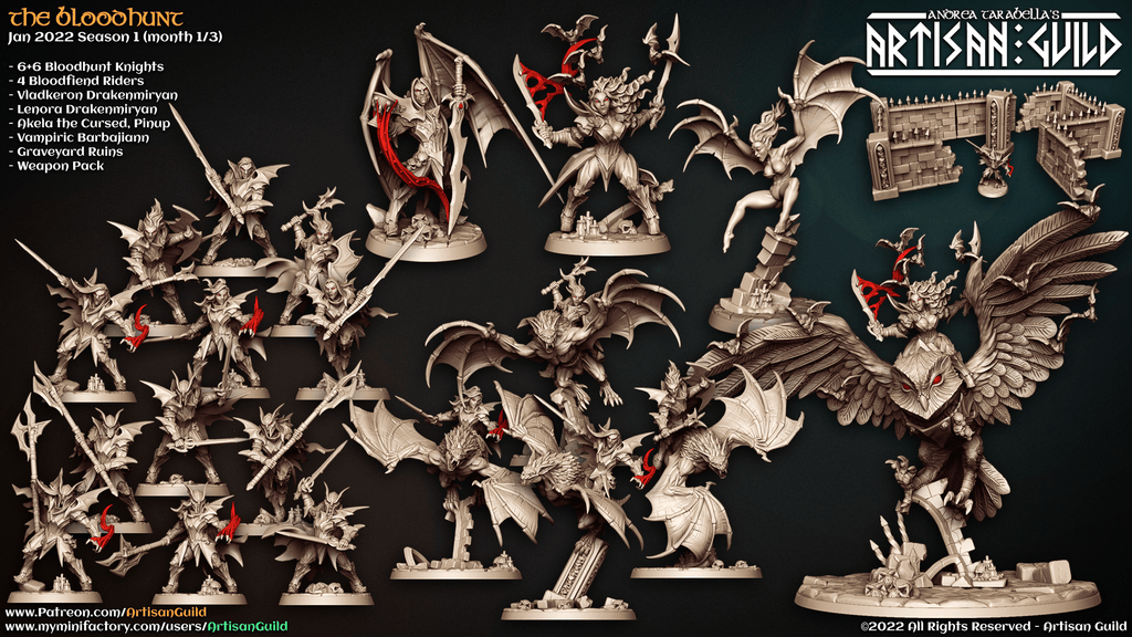3D Printed Artisan Guild Standalone Weapons and Hands The Bloodhunt 28mm 32mm