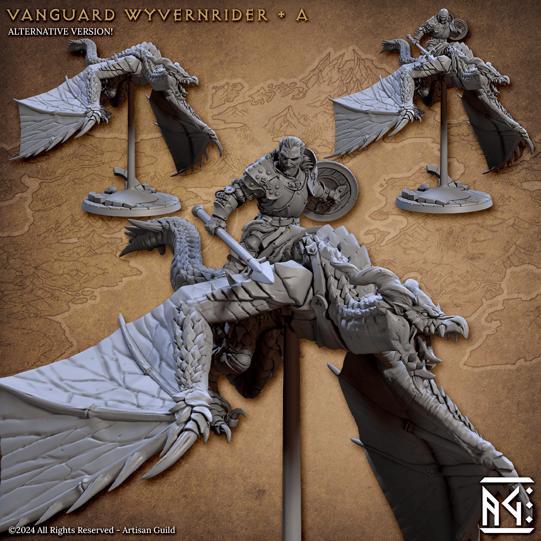 3D Printed Artisan Guild Vanguard Wyvernriders Vanguard Fighters Set 28mm 32mm