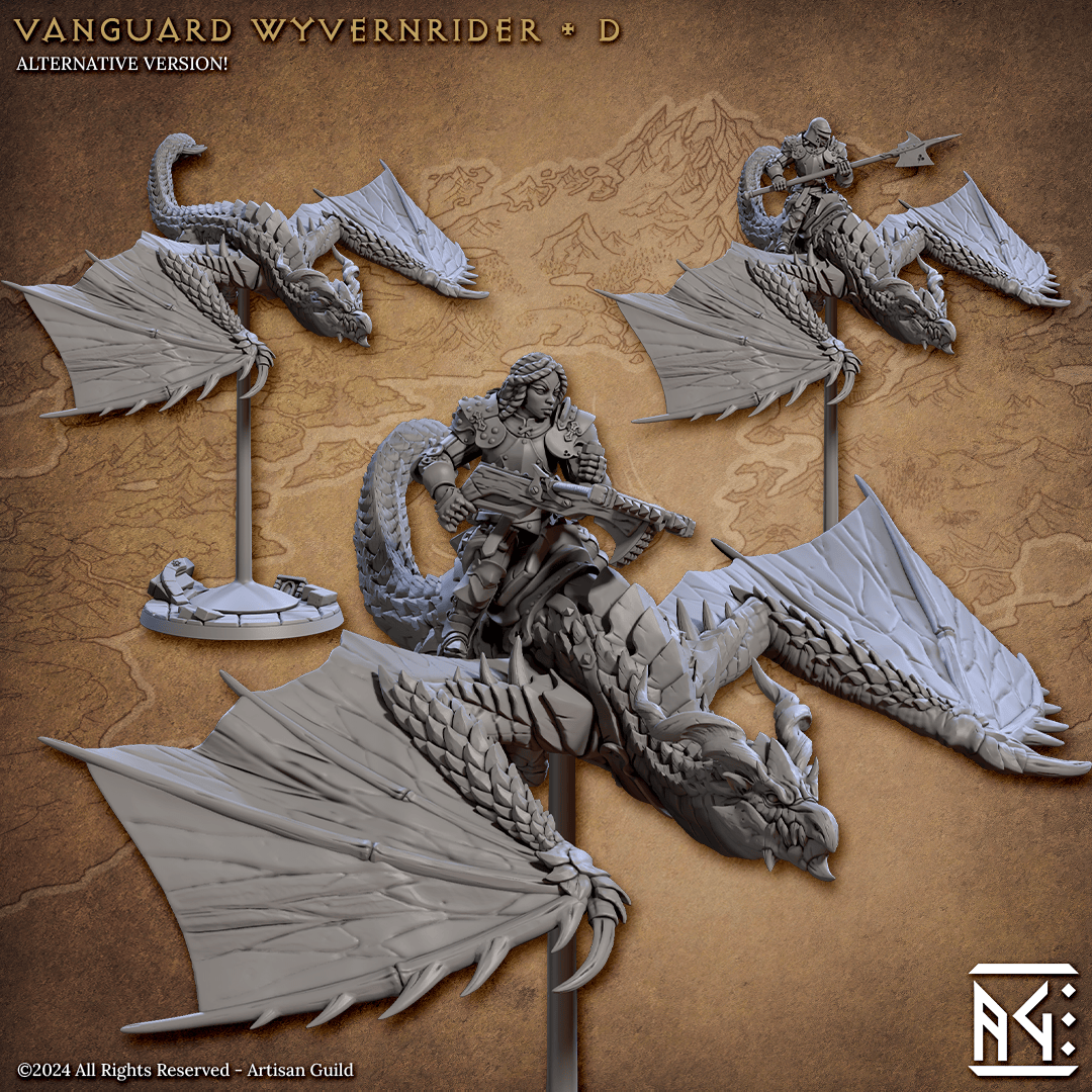 3D Printed Artisan Guild Vanguard Wyvernriders Vanguard Fighters Set 28mm 32mm