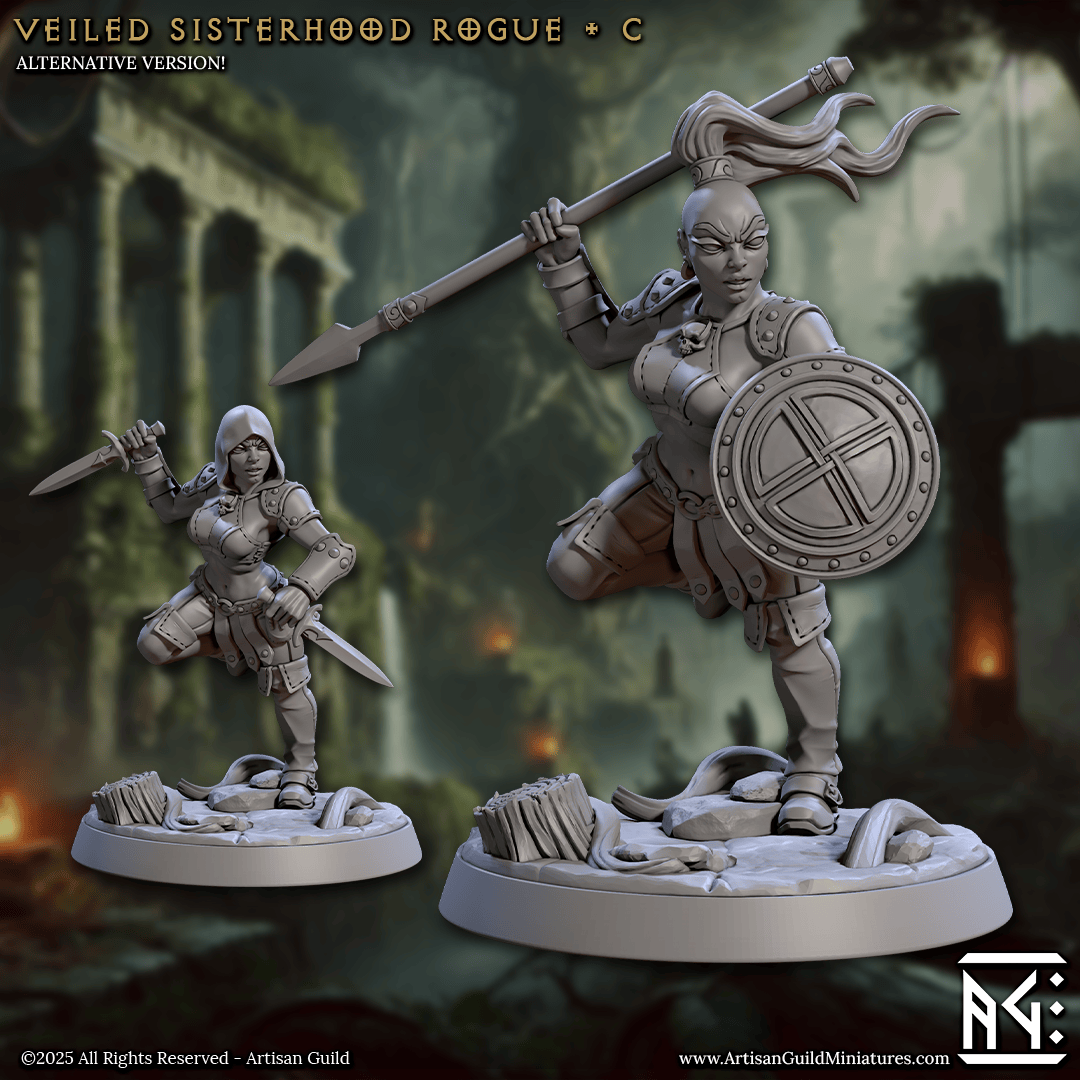 3D Printed Artisan Guild Veiled Sisterhood Rogues Veiled Sisterhood Set 28mm 32mm