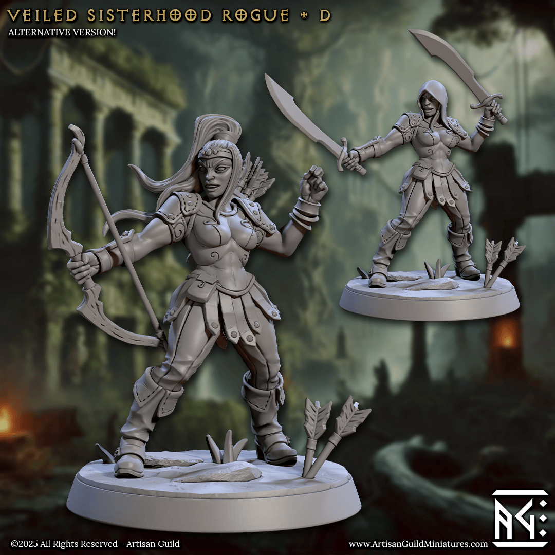 3D Printed Artisan Guild Veiled Sisterhood Rogues Veiled Sisterhood Set 28mm 32mm