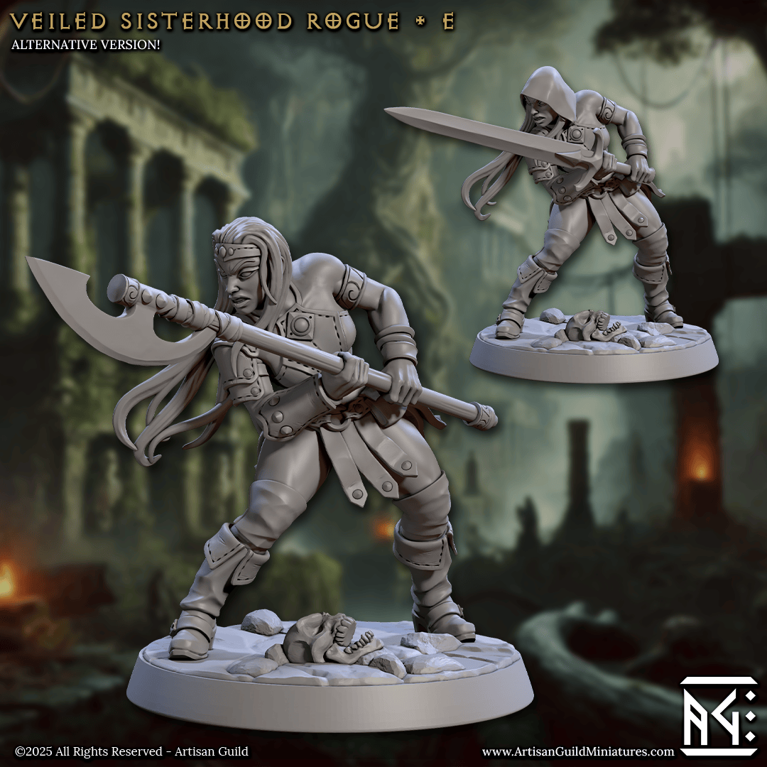3D Printed Artisan Guild Veiled Sisterhood Rogues Veiled Sisterhood Set 28mm 32mm