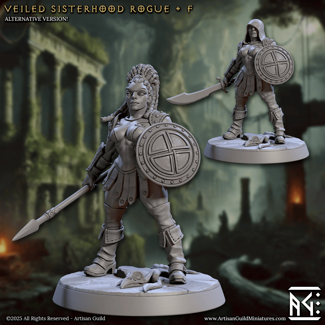 3D Printed Artisan Guild Veiled Sisterhood Rogues Veiled Sisterhood Set 28mm 32mm