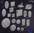 3D Printed Cast n Play Cursed Bases Set 28mm 32mm D&D