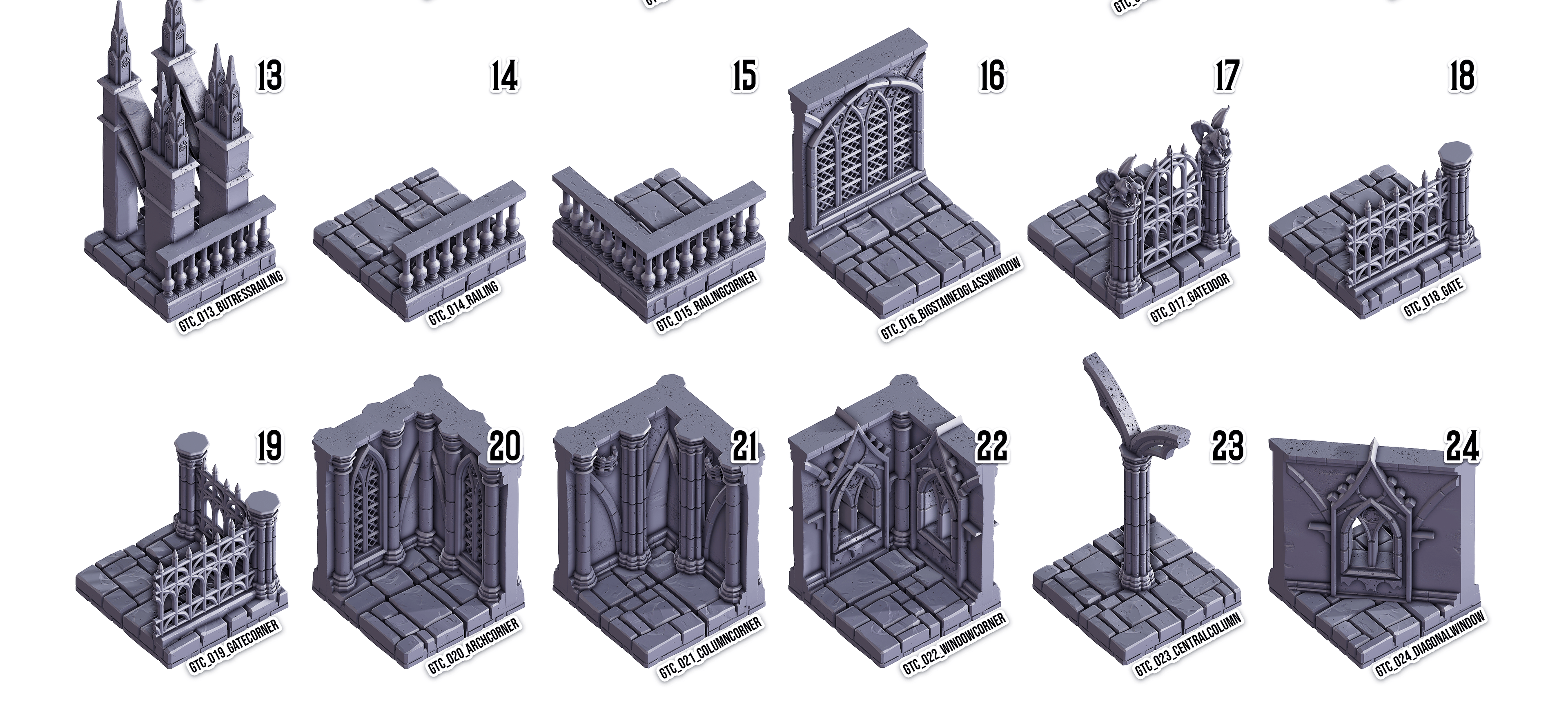 3D Printed Cast n Play Death x Tiles Complete Gothic Set 28mm 32mm D&D