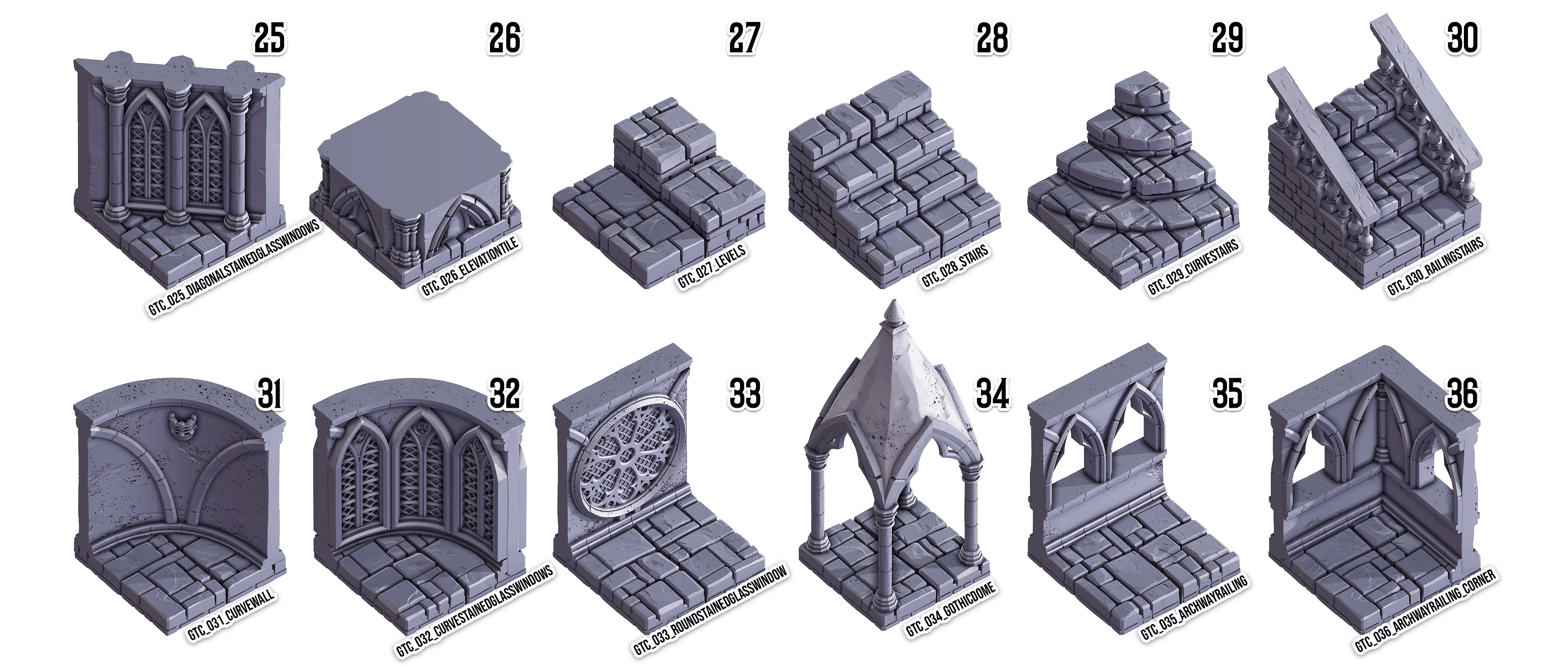 3D Printed Cast n Play Death x Tiles Complete Gothic Set 28mm 32mm D&D