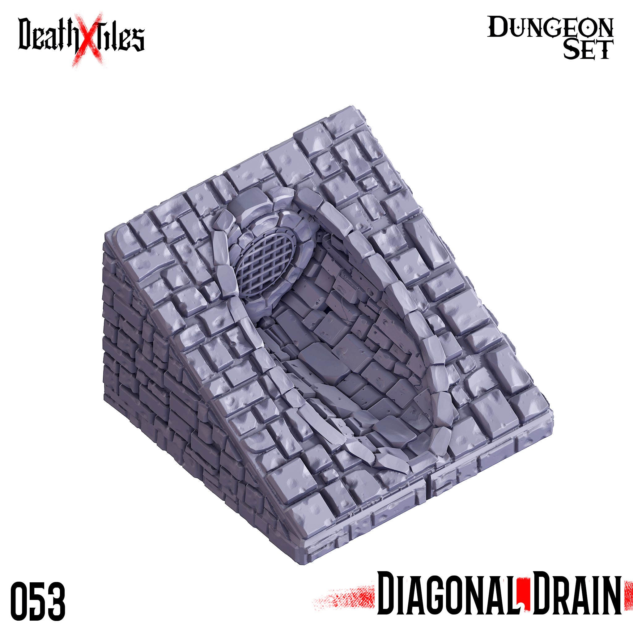 3D Printed Cast n Play Death x Tiles - Stairs Ramp Set 28mm 32mm D&D