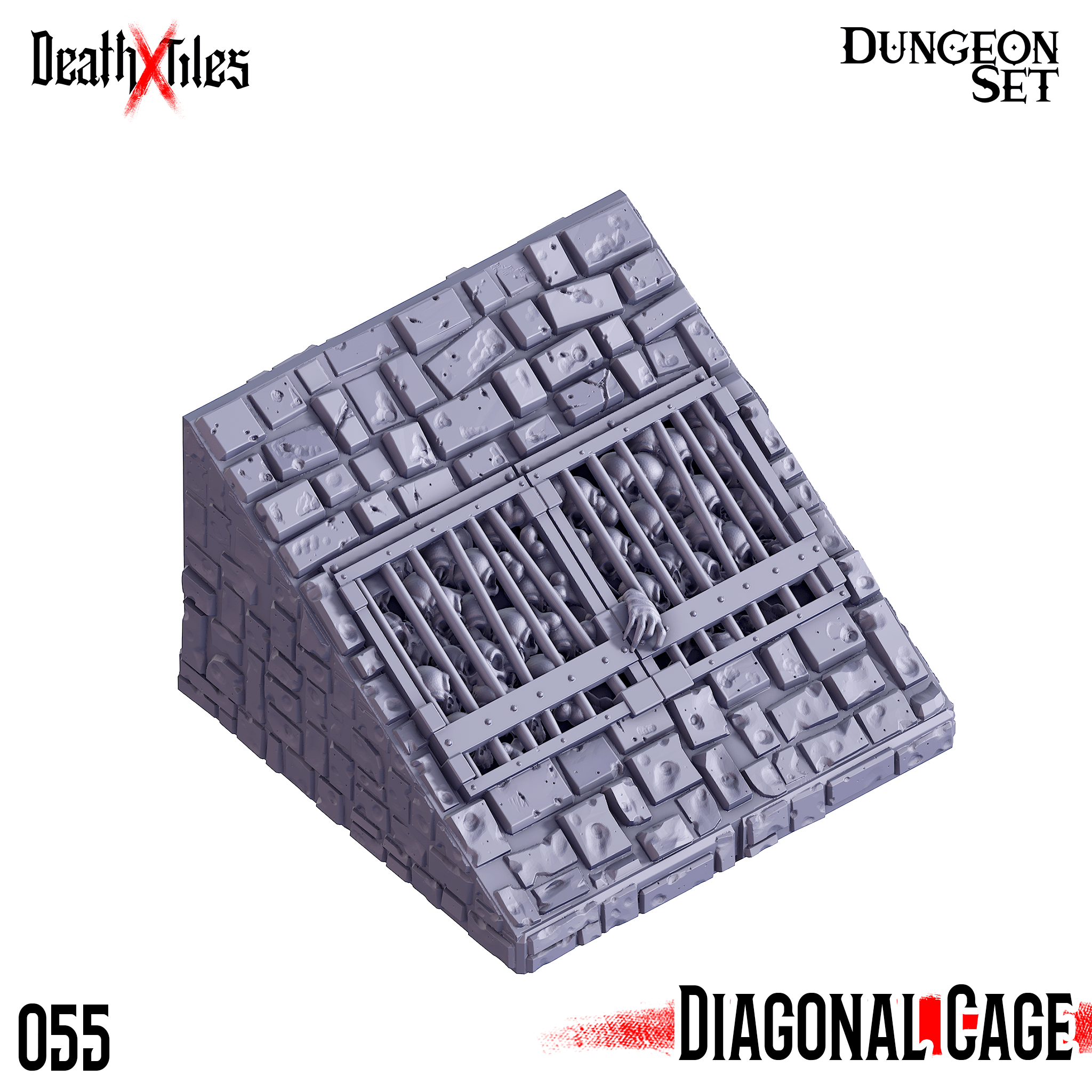 3D Printed Cast n Play Death x Tiles - Stairs Ramp Set 28mm 32mm D&D