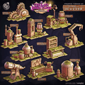 3D Printed Cast n Play Steampunk Workshop Scatter Terrain Set 28mm 32mm D&D