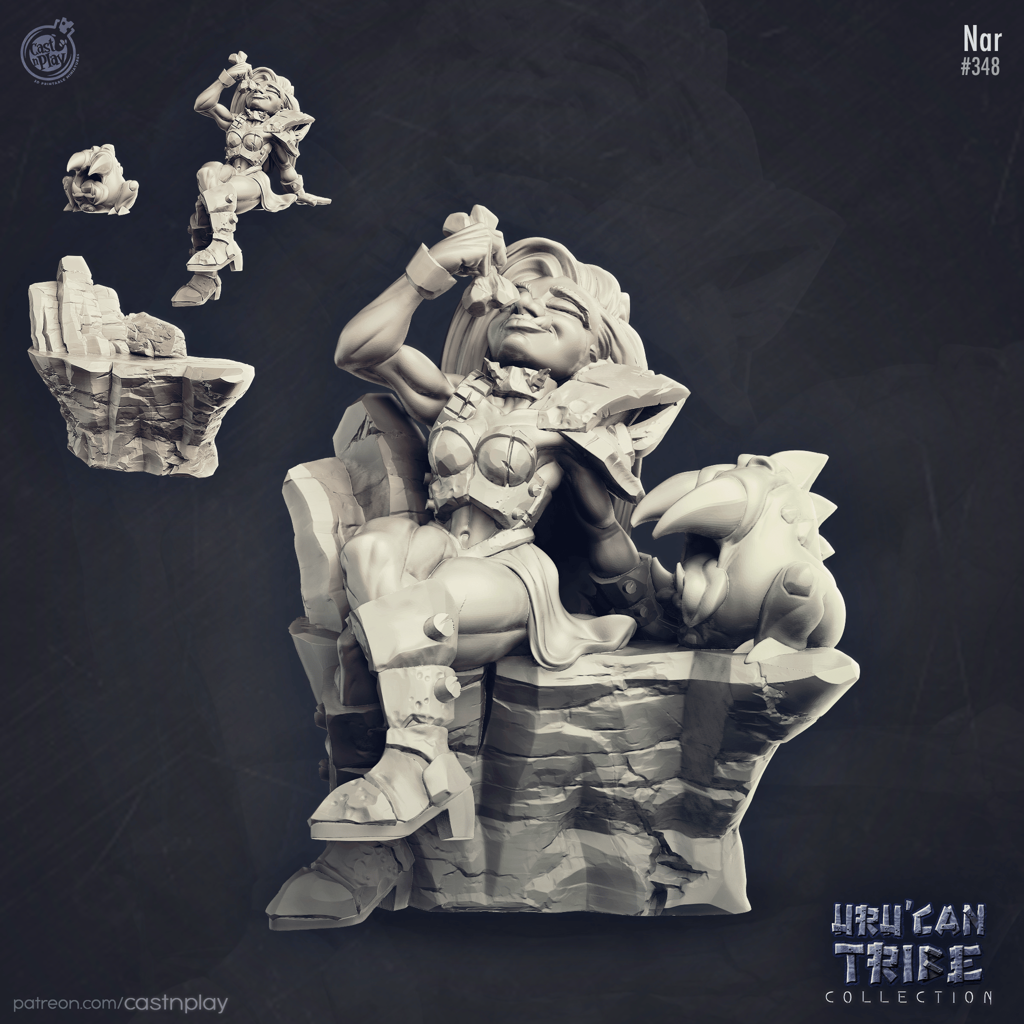 3D Printed Cast n Play Uru Can Tribe - Nar Goblin Lady 28mm 32mm D&D
