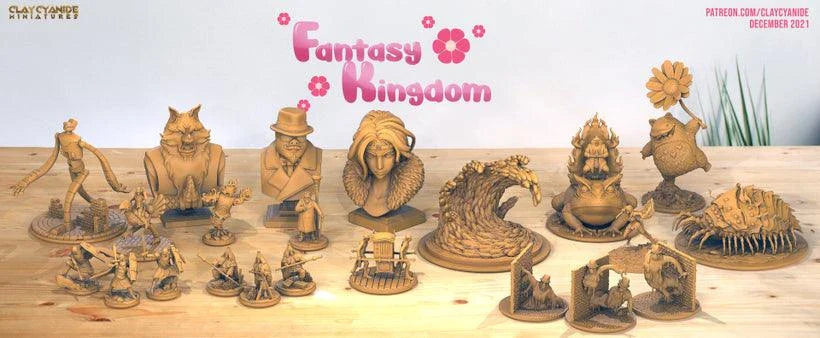 3D Printed Clay Cyanide Fantasy Kingdom - Fishwaves  28mm 32mm D&D