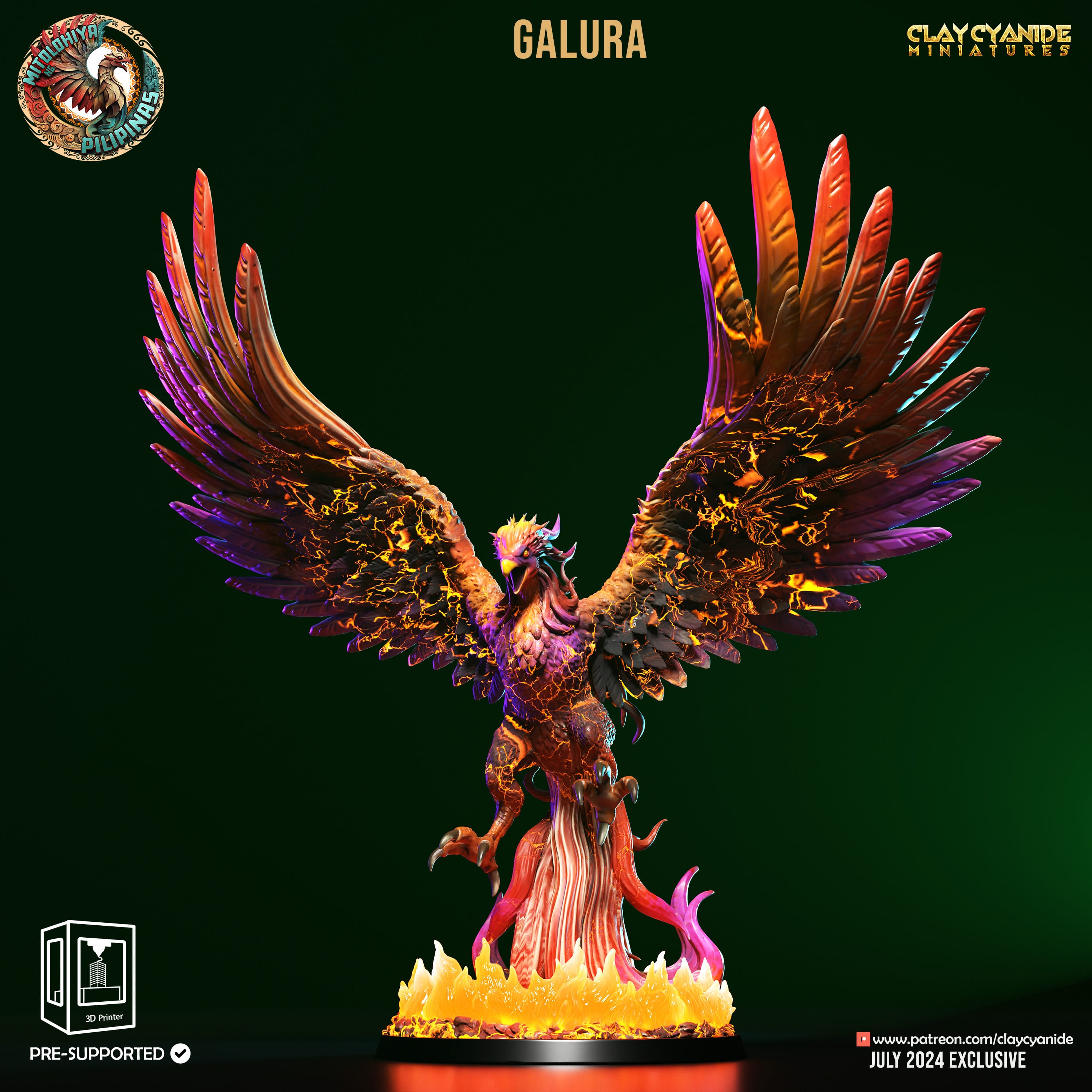 3D Printed Clay Cyanide Galura Philippine Mythology 28 32 mm D&D