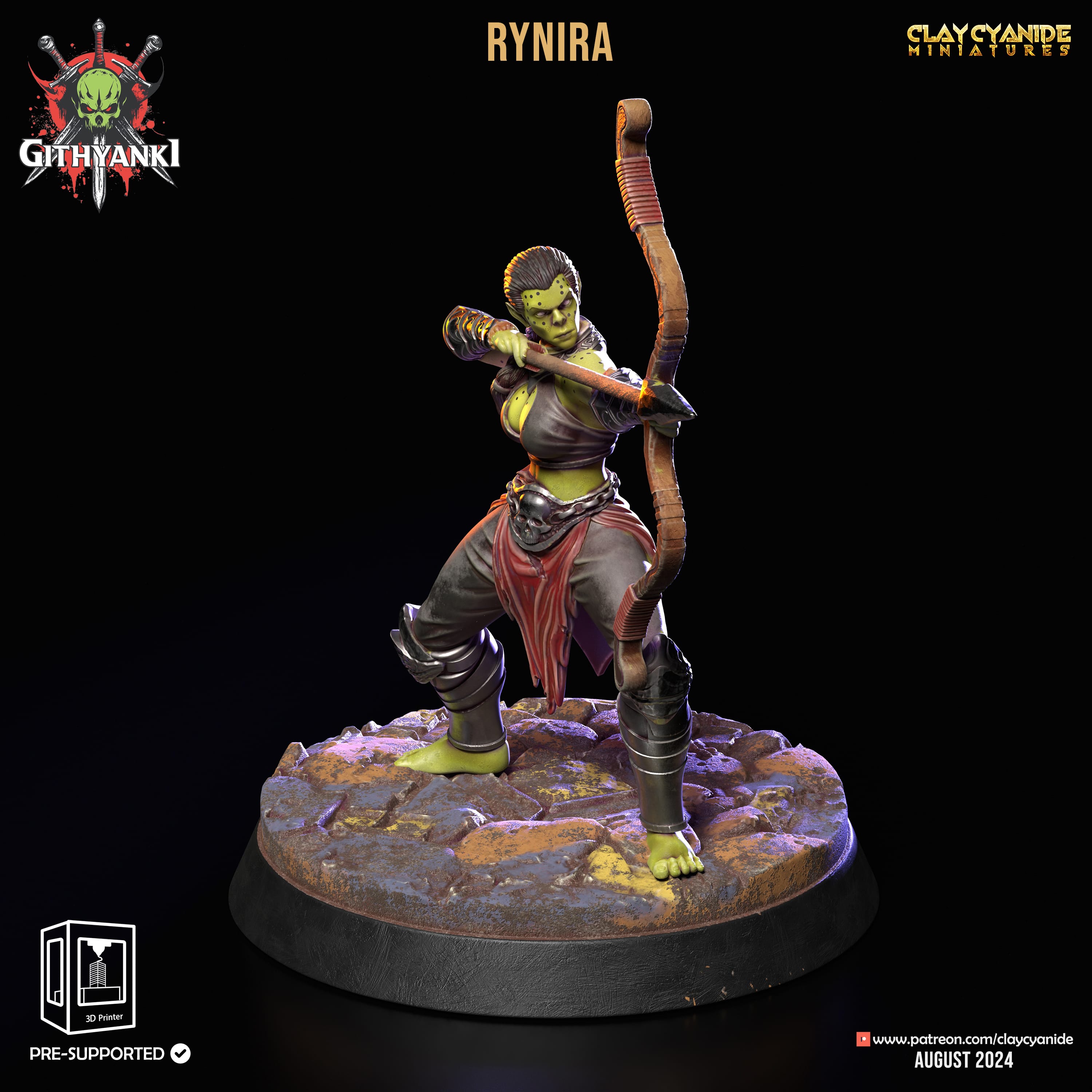 3D Printed Clay Cyanide Githyanki Warriors Set 28 32 mm D&D