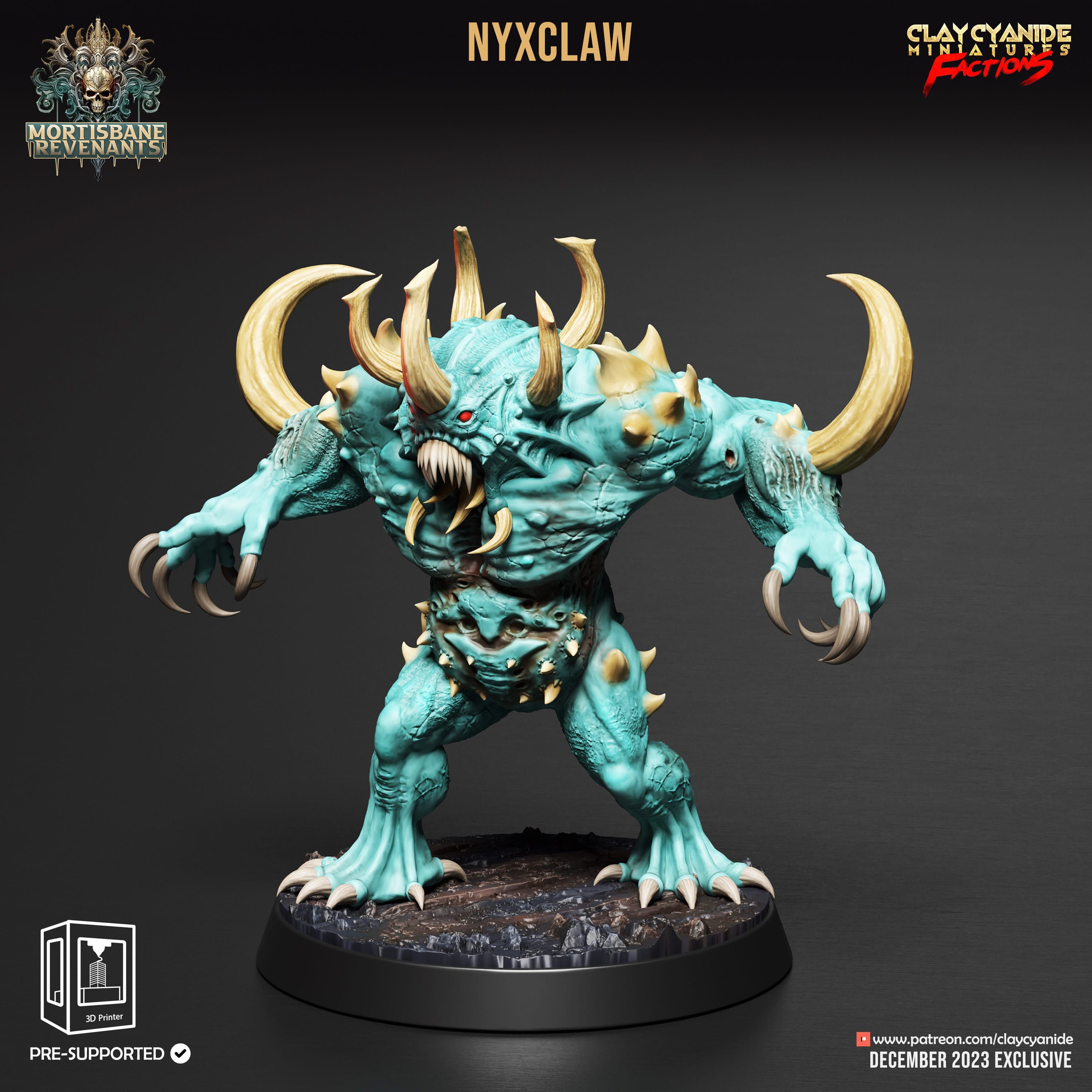 3D Printed Clay Cyanide Mortisbane Revenants - Moonmorphs Faction 28mm 32mm D&D
