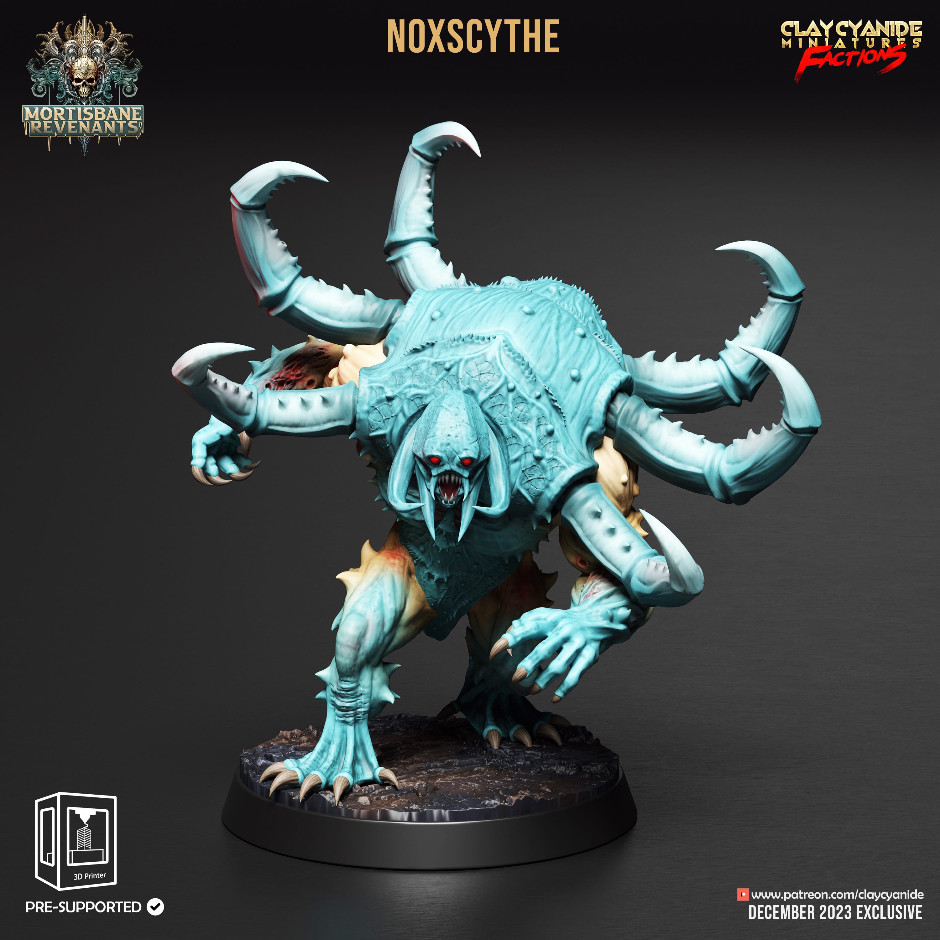 3D Printed Clay Cyanide Mortisbane Revenants - Moonmorphs Faction 28mm 32mm D&D