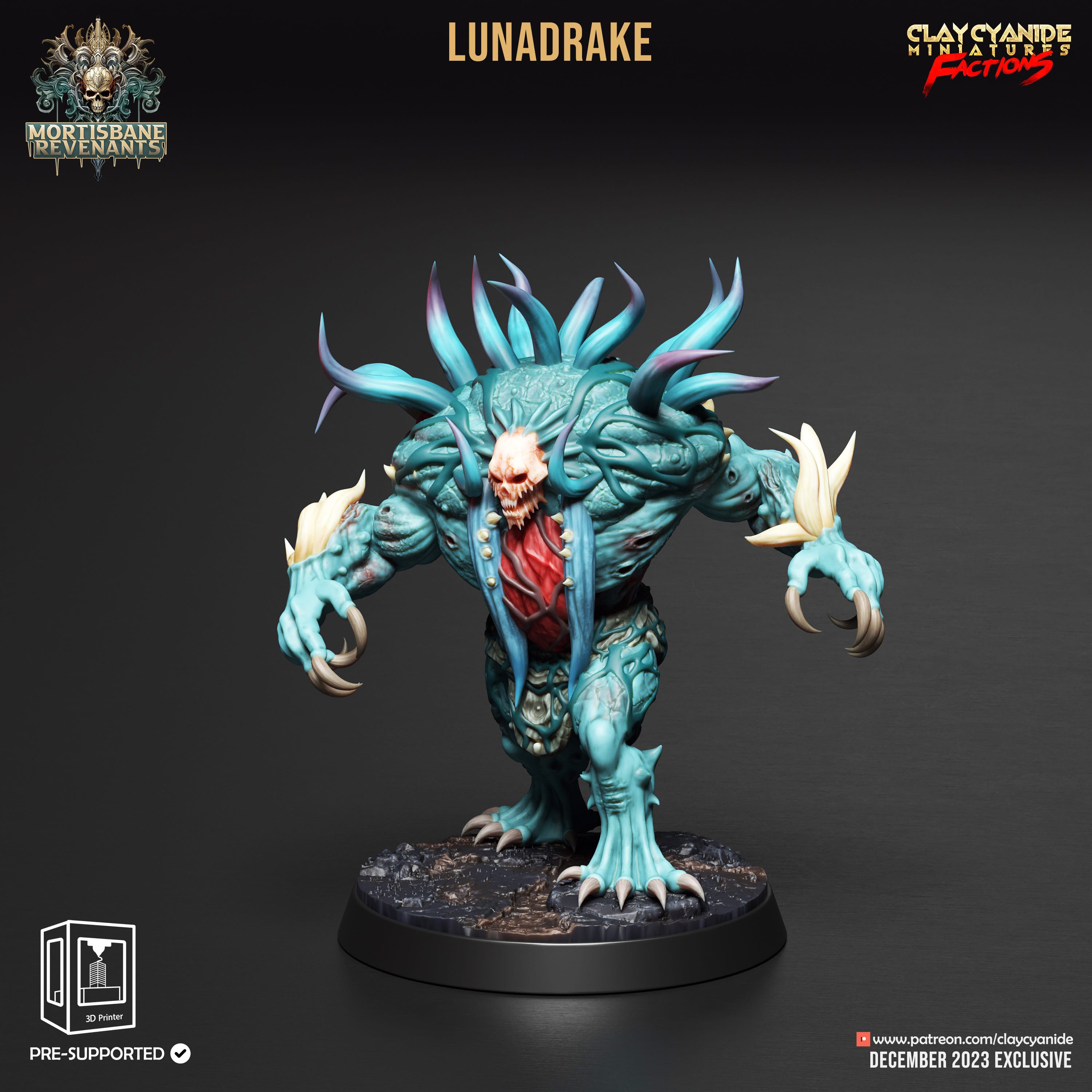 3D Printed Clay Cyanide Mortisbane Revenants - Moonmorphs Faction 28mm 32mm D&D