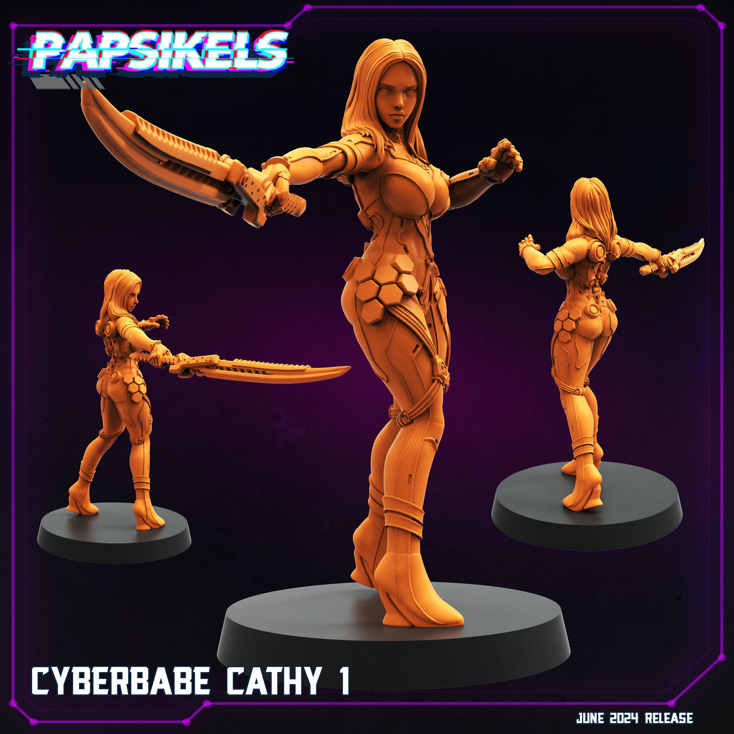 3D Printed Cyberbabe Set JUNE 2024 TRIBES - CYBERPUNK 28mm 32mm