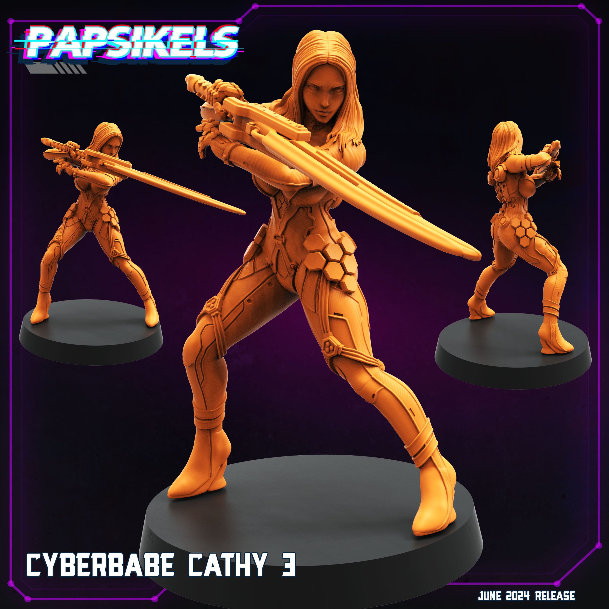 3D Printed Cyberbabe Set JUNE 2024 TRIBES - CYBERPUNK 28mm 32mm