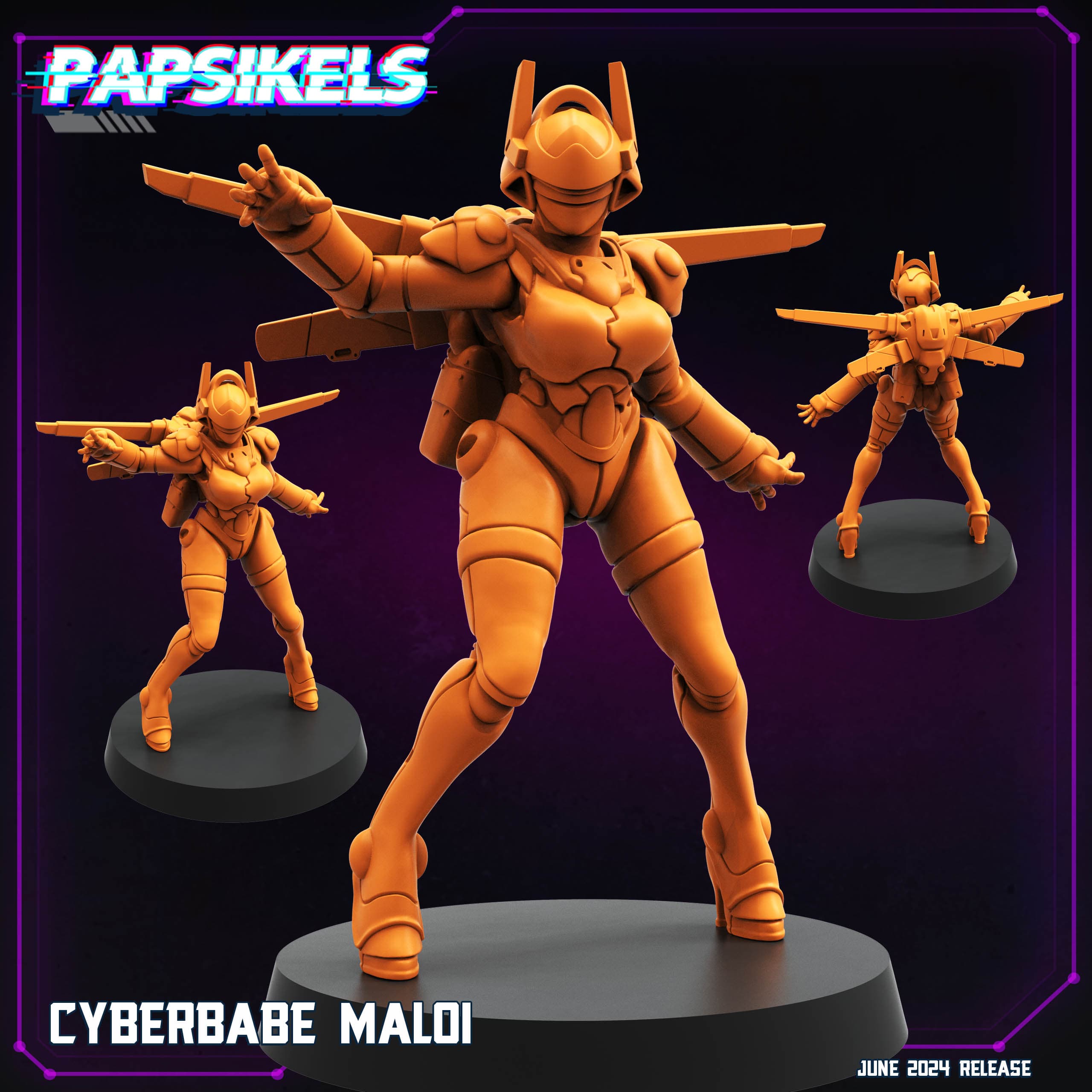 3D Printed Cyberbabe Set JUNE 2024 TRIBES - CYBERPUNK 28mm 32mm