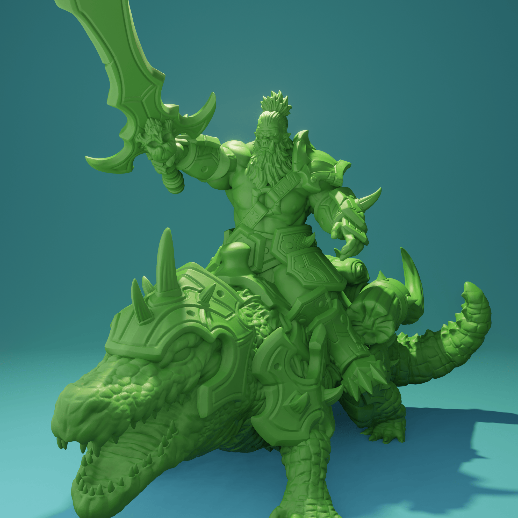 3D Printed Nafarrate Crocodile Rider Orc Set Orcs Army 28 32 mm D&D