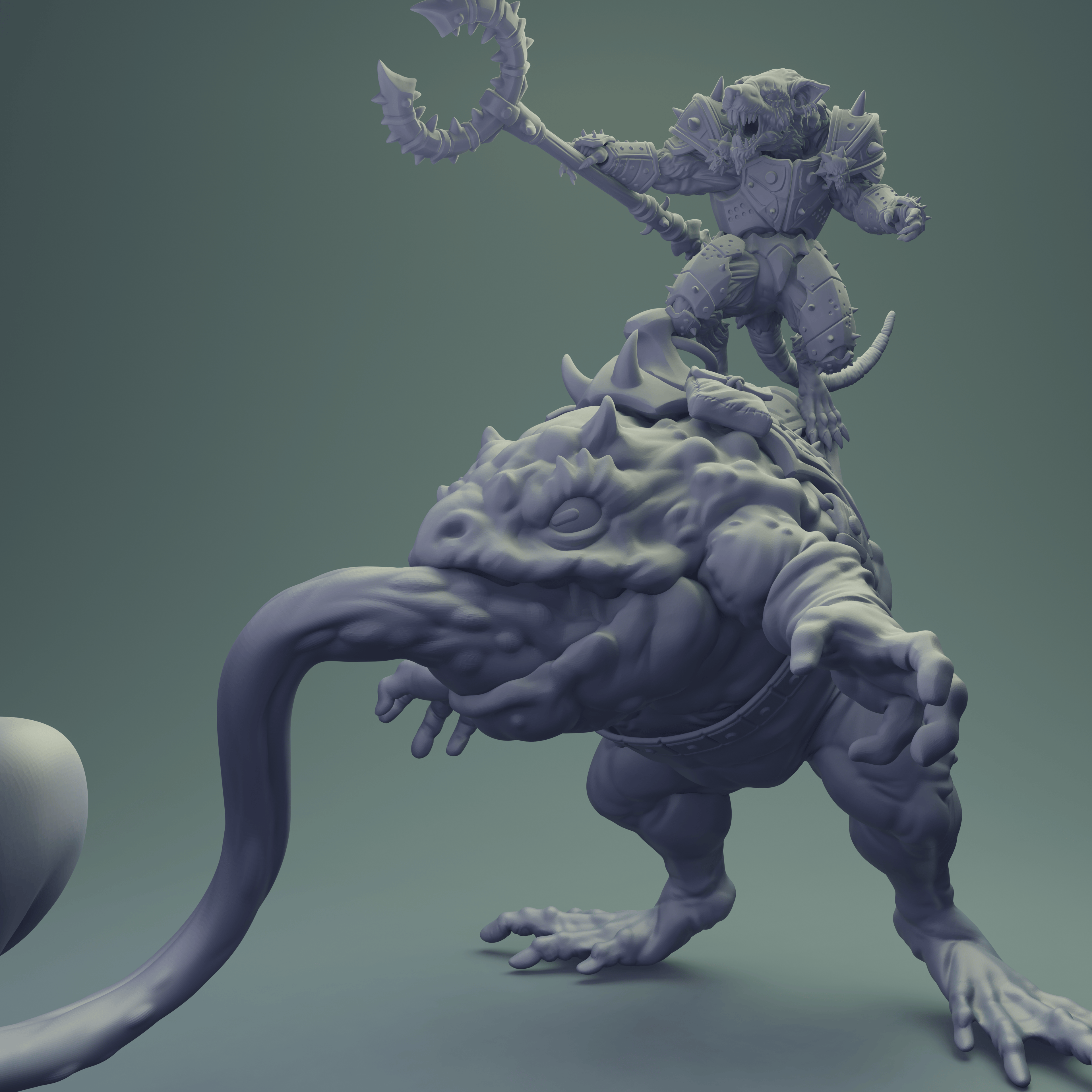 3D Printed Nafarrate Rats Army Rat Riding Frog Set 28mm 32mm D&D