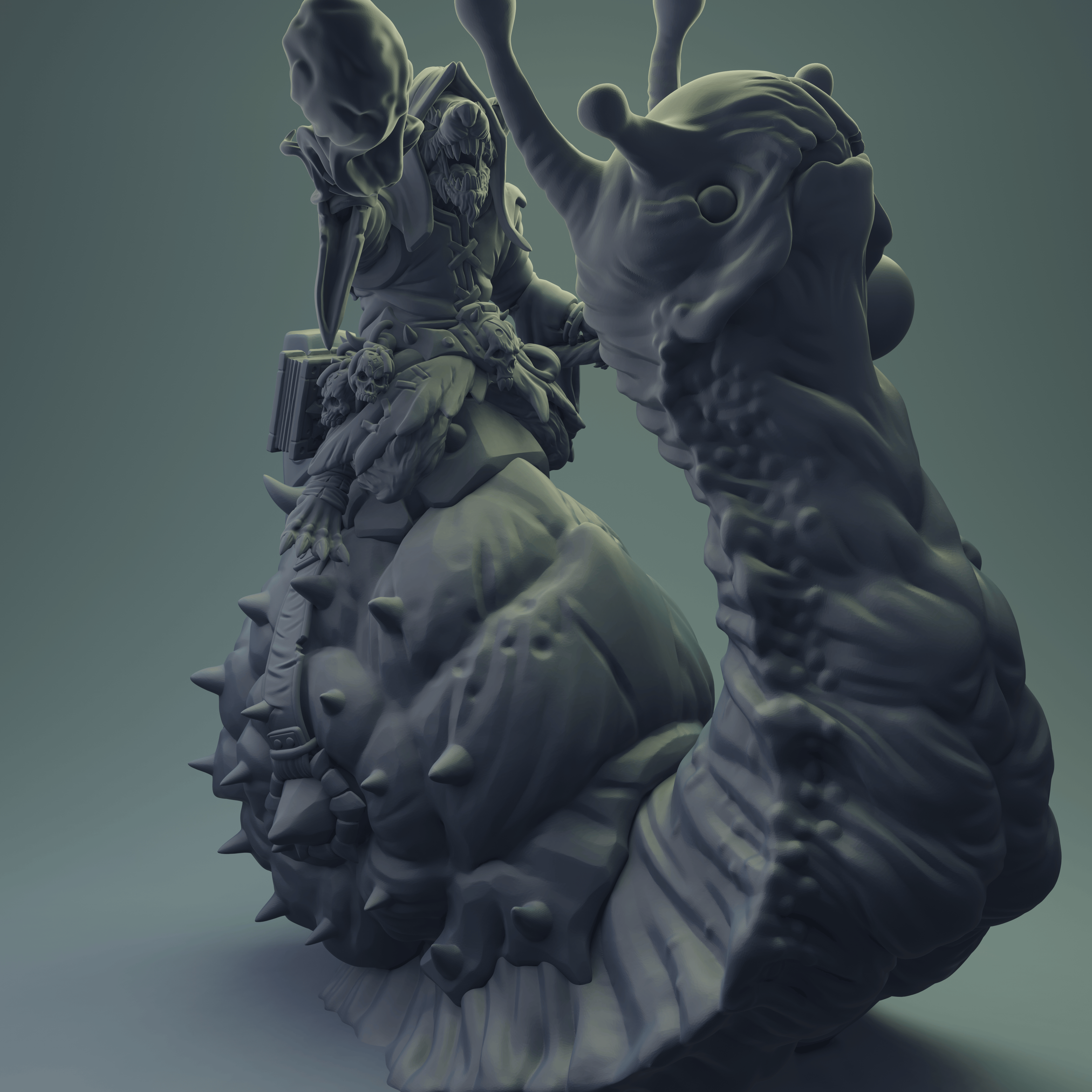 3D Printed Nafarrate Rats Army Rat Riding Snail Set 28mm 32mm D&D