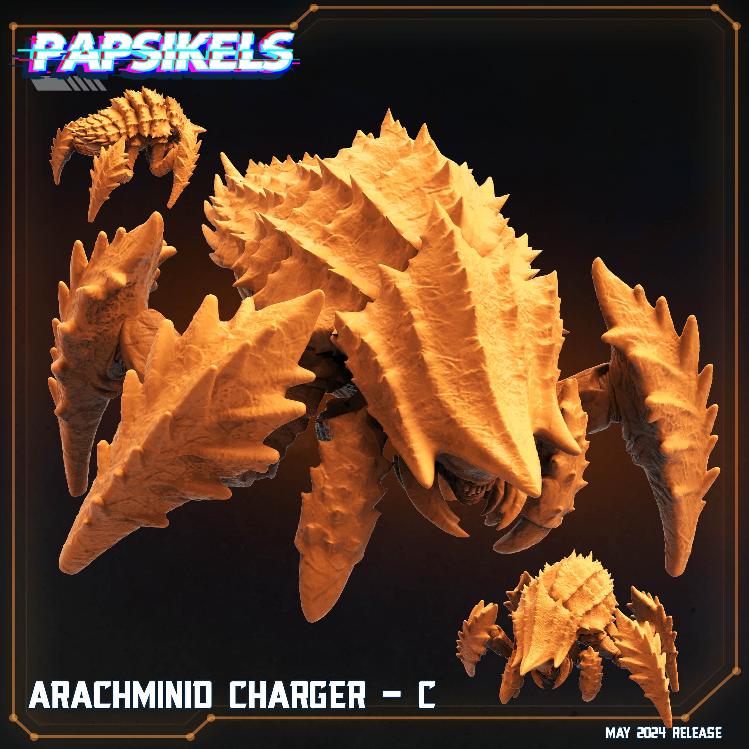 3D Printed Papsikels Arachminid Charger Set Democracy Troopers Bugs and Bots 28mm 32mm