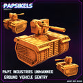3D Printed Papsikels August 2024 Cyberpunk Papz Industries Unmanned Vehicle Sentry 28mm 32mm