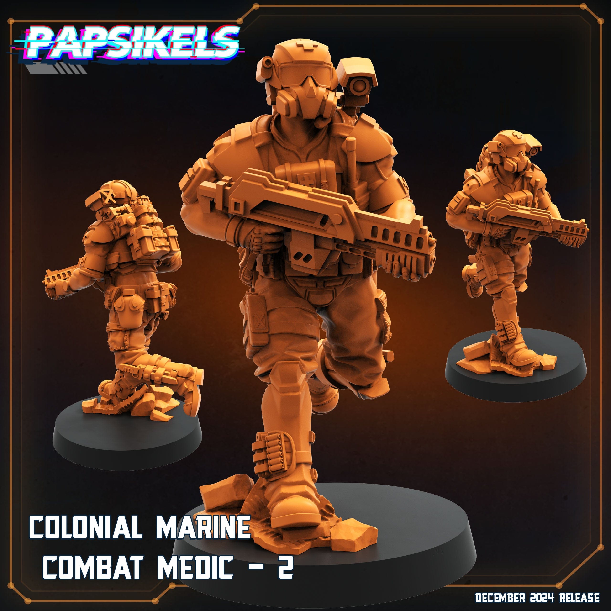 3D Printed Papsikels Colonial Marine Combat Medic Team Dec. 2024 SciFi 28mm 32mm